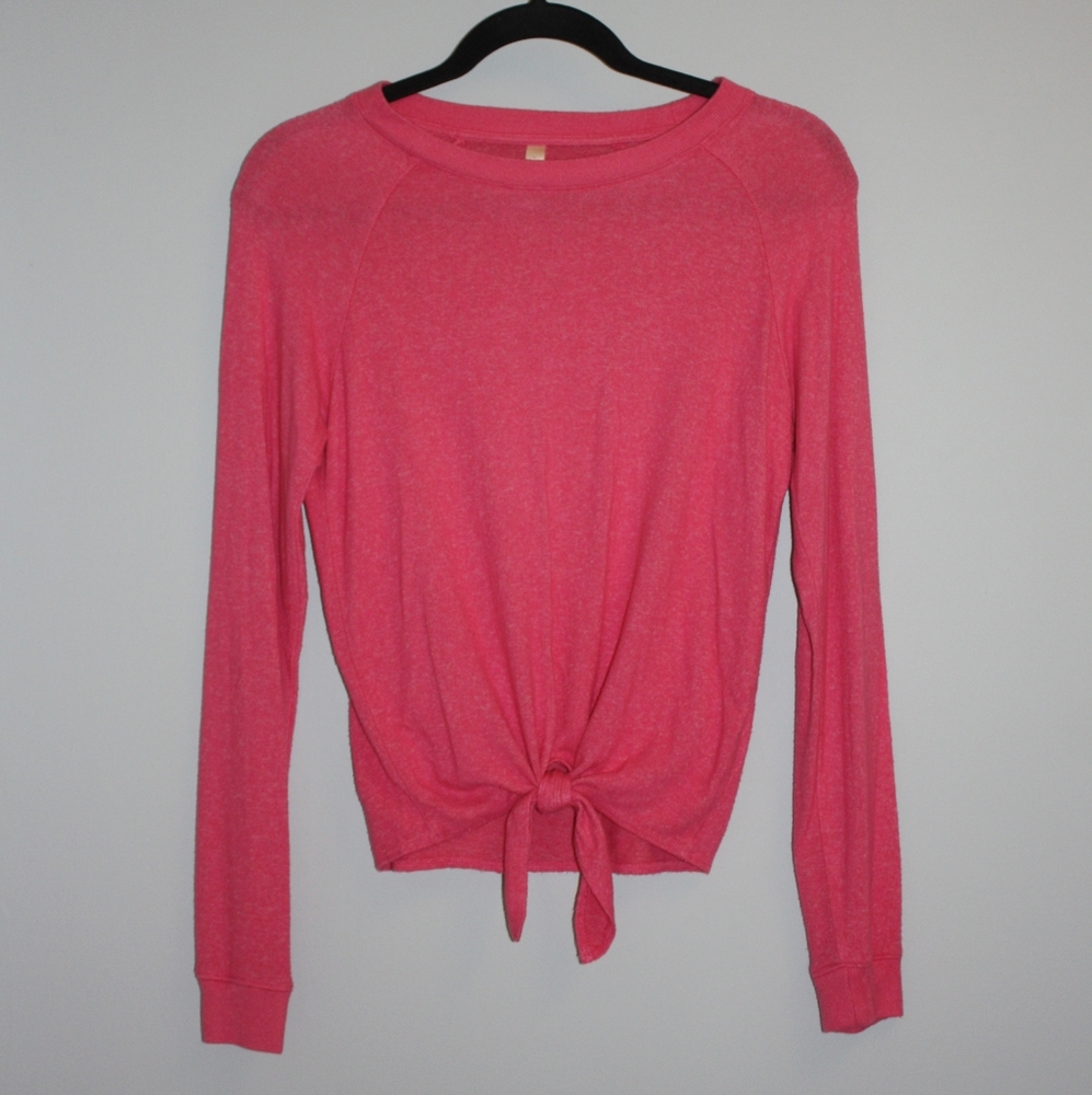 Aeropostle/ Pink Tie Front Sweater (X-Small)